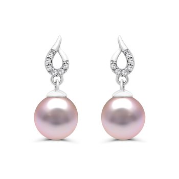 10K White Gold Pink Freshwater Pearl and Diamond 0.036cts Ring E13541PL6W0