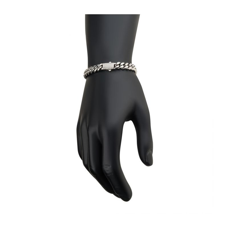 INOX Jewelry 8mm Steel Miami Cuban Chain Bracelet with CNC