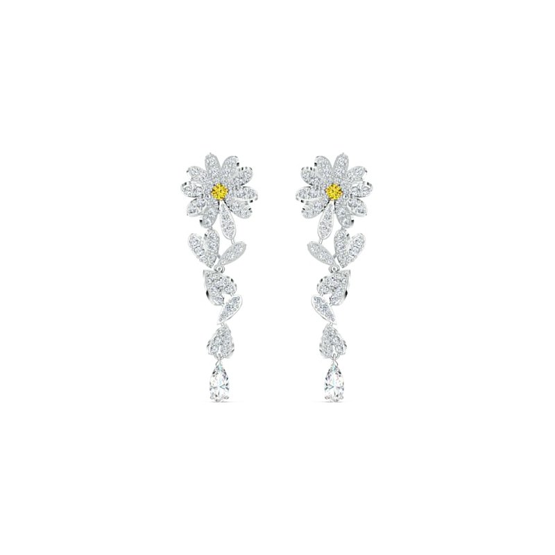 Swarovski Eternal Flower Stud Pierced Earrings, Yellow, Mixed metal retailer finish New