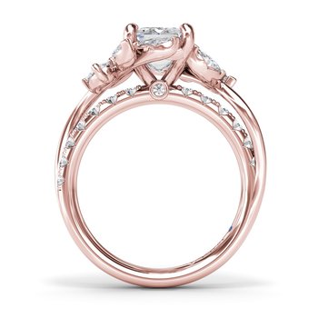 Vine-Inspired Emerald Cut Engagement Ring S4410