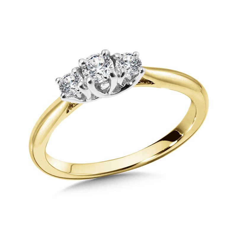 thumbnail interactive-video image 1 of Philip Jones Jewellery Gold Plated Adjustable Three Stone Ring - Clear Zircondia® Crystals, Statement Ring In Gift Pouch 1 of 3