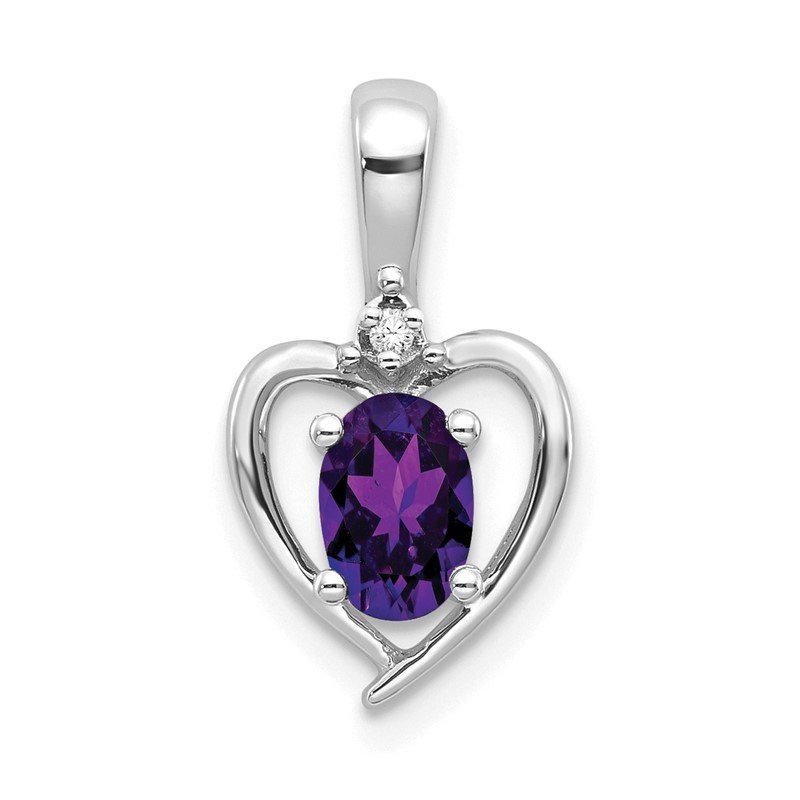 Amethyst heart fashion necklace white gold