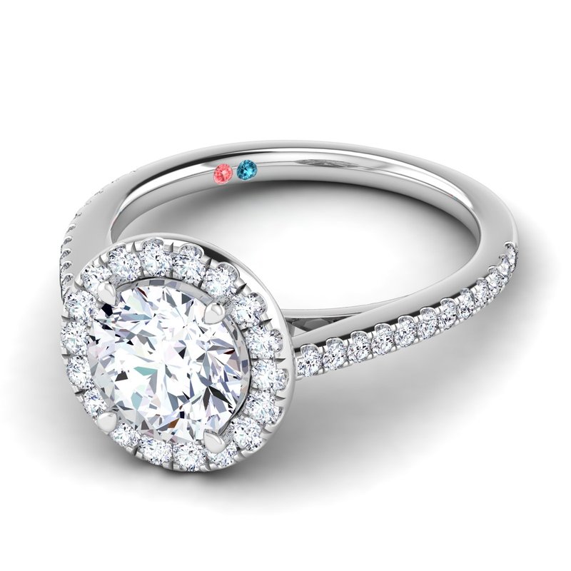 Smiling Rocks Bridal Smiling Rocks Lab Grown Diamond Halo Engagement Ring SRR-01242WHT - Mr ...
