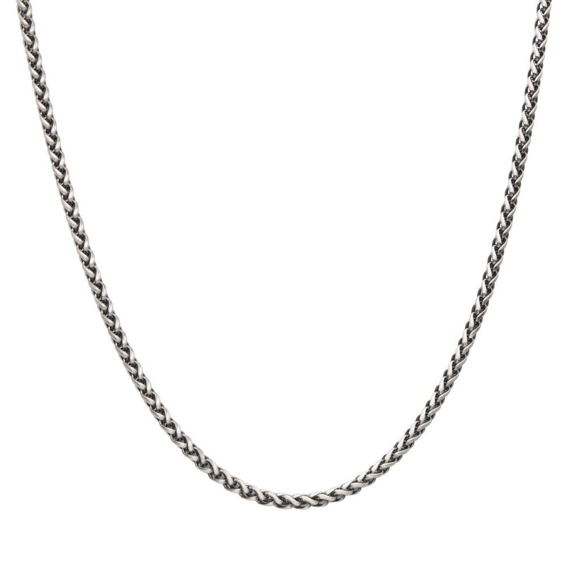 INOX Jewelry 4mm 925 Italy Silver Black Rhodium Plated Brushed