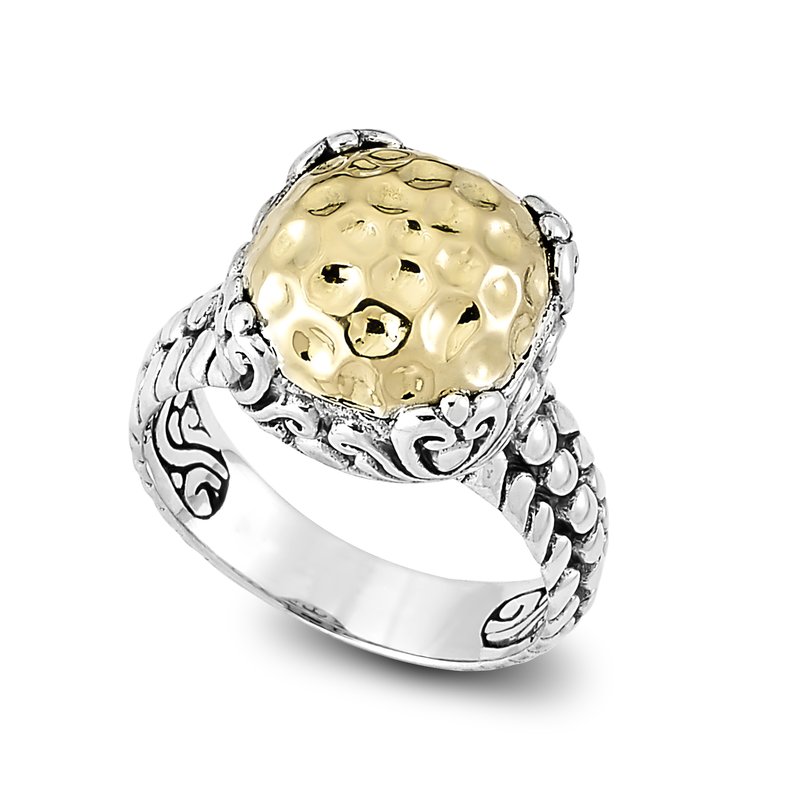 Samuel B STERLING SILVER/18K FILIGREE RING