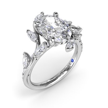 Vine-Inspired Oval Diamond Engagement Ring S4411