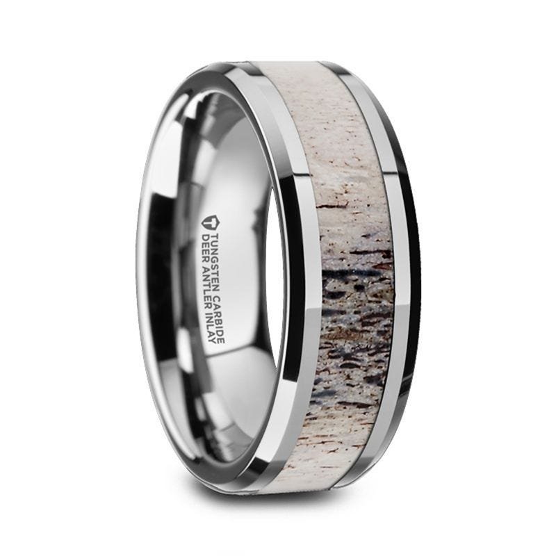 Thorsten BUCK Tungsten Wedding Band with Ombre Deer Antler Inlay - 6mm & 8mm Thorsten BUCK Tungsten Wedding Band with Ombre Deer Antler Inlay - 6mm & 8mm