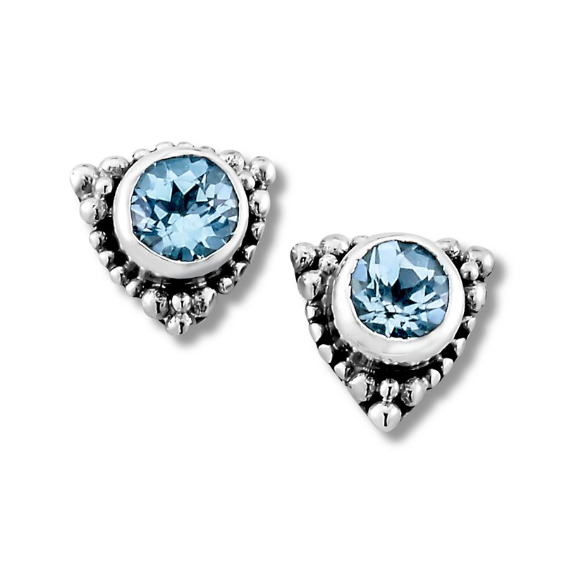 Blue Topaz Post Earrings Sterling Silver Blue Topaz Post Earrings Sterling Silver