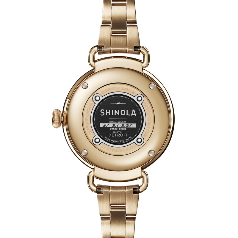 Shinola The Canfield PVD Gold 38mm Womens Watch S0120163828