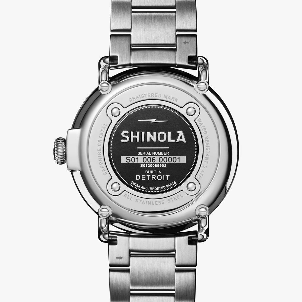 Shinola The Runwell 47mm Slate Blue Dial and Stainless Bracelet
