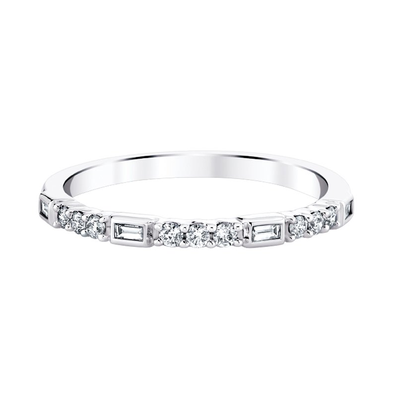 Two Hearts 10K White Gold 1/5 Carat tw Stackable Band - 4 - 0.017
