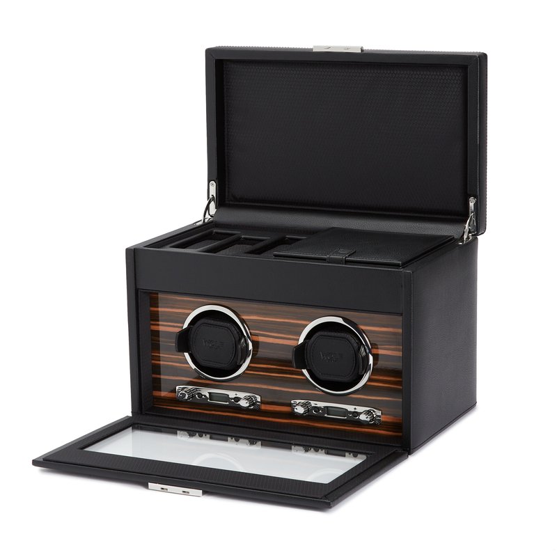 WOLF Roadster Double Watch Winder with Storage 457256 - Ara