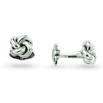 Boutons De Manchette Dolan Bullock En Or Blanc 14 Carats - Modèle Colibri, Neuf Sous Emballage