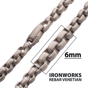 INOX Jewelry 4mm 925 Italy Silver Black Rhodium Plated Brushed