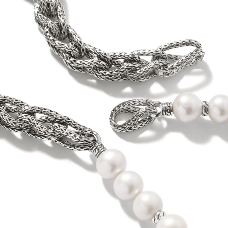 JOHN HARDY Surf Necklace, Sterling Silver, Pearls, 10.5MM