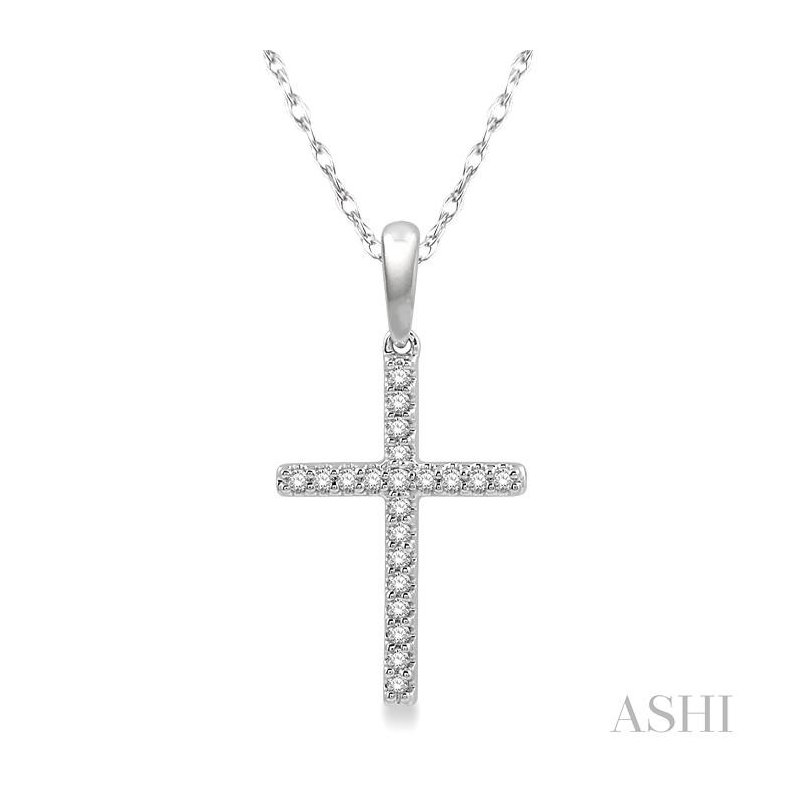 King &amp; Prince - 【Chia】 14K White Gold 6TCW Large Princess-Cut Diamond Cross Men's