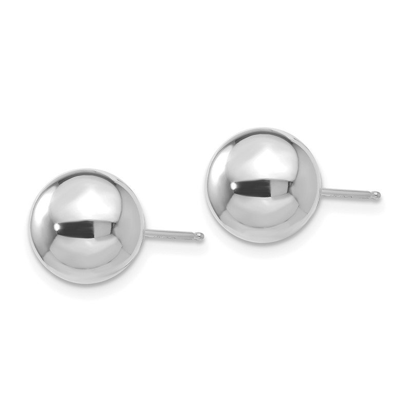 QG 14k White Gold Polished 9mm Ball Post Earrings XWE110