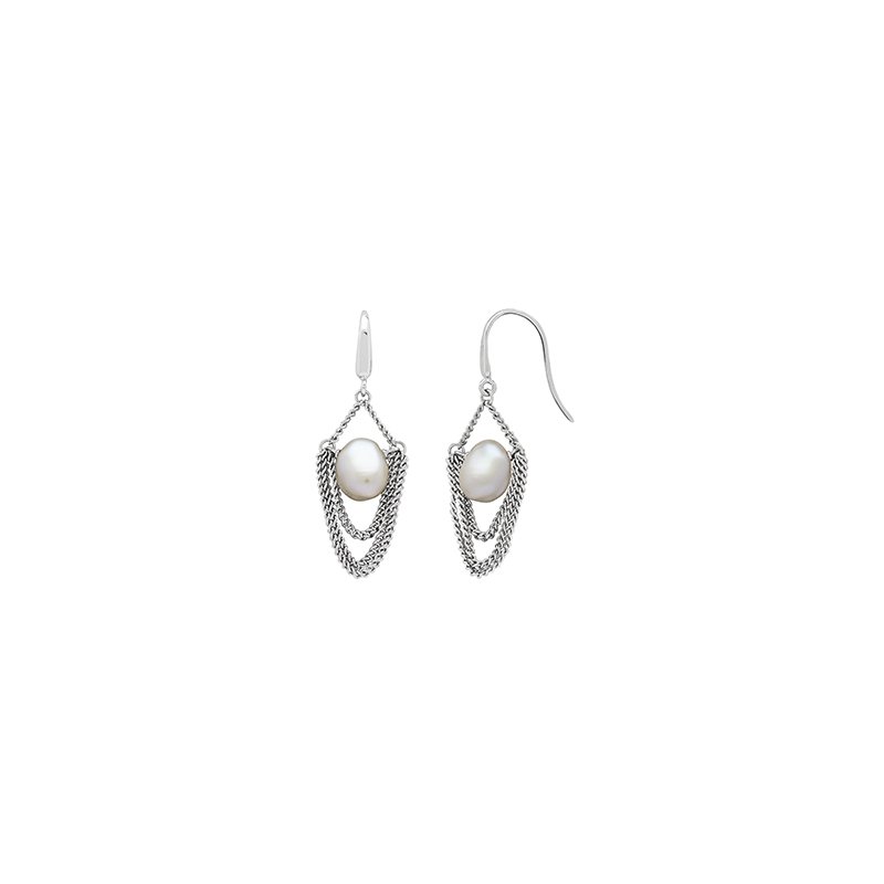 Honora Honora Sterling Silver 8-9mm White Baroque Freshwater Honora Honora Sterling Silver 8-9mm White Baroque Freshwater
