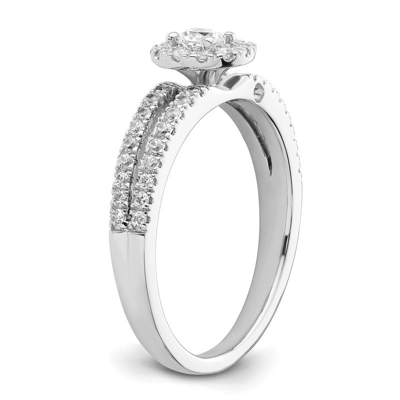 14K White Gold Lab Grown Diamond Two Promises Halo Complete Engagement Ring 14K White Gold Lab Grown Diamond Two Promises Halo Complete Engagement Ring