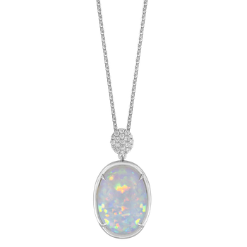 Spark Creations Opal & Diamond Necklace P 26595-OPAL