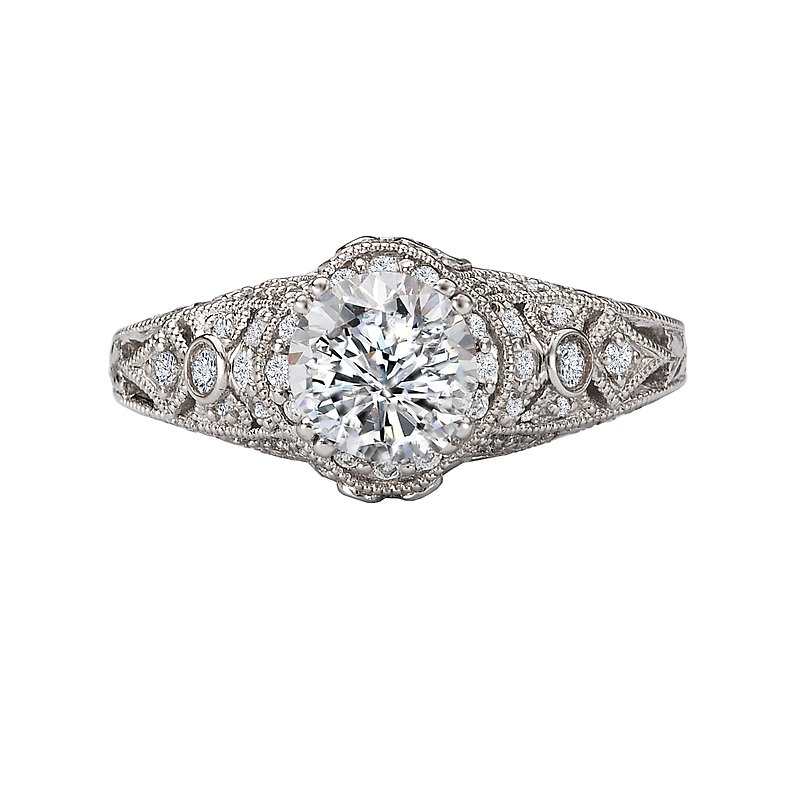 【本物新品保証】 Romance Vintage Semi-Mount Diamond Ring 117818-100K スキー