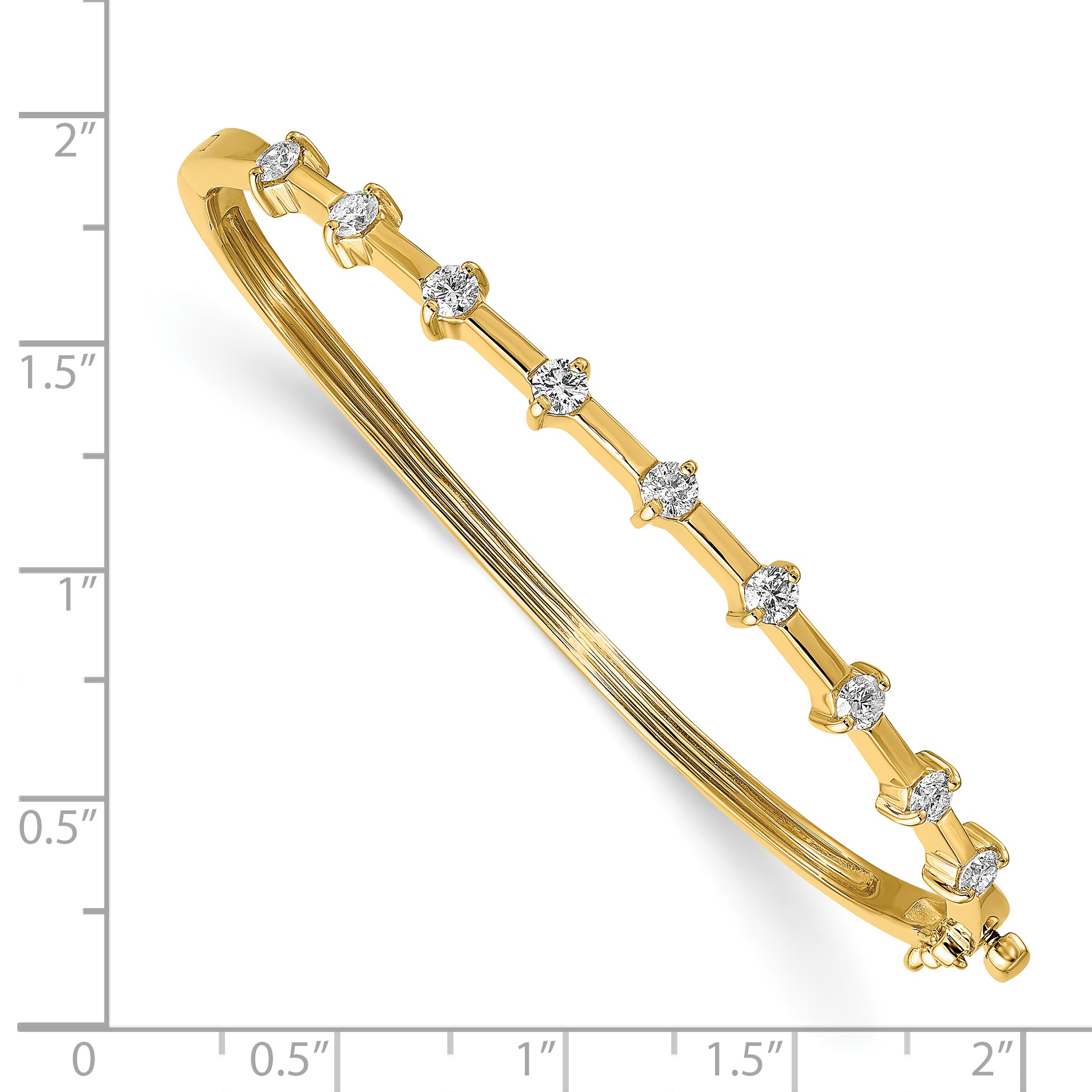 Quality Gold 14k Complete 7/8 carat A Diamond Hinged Oval Bangle