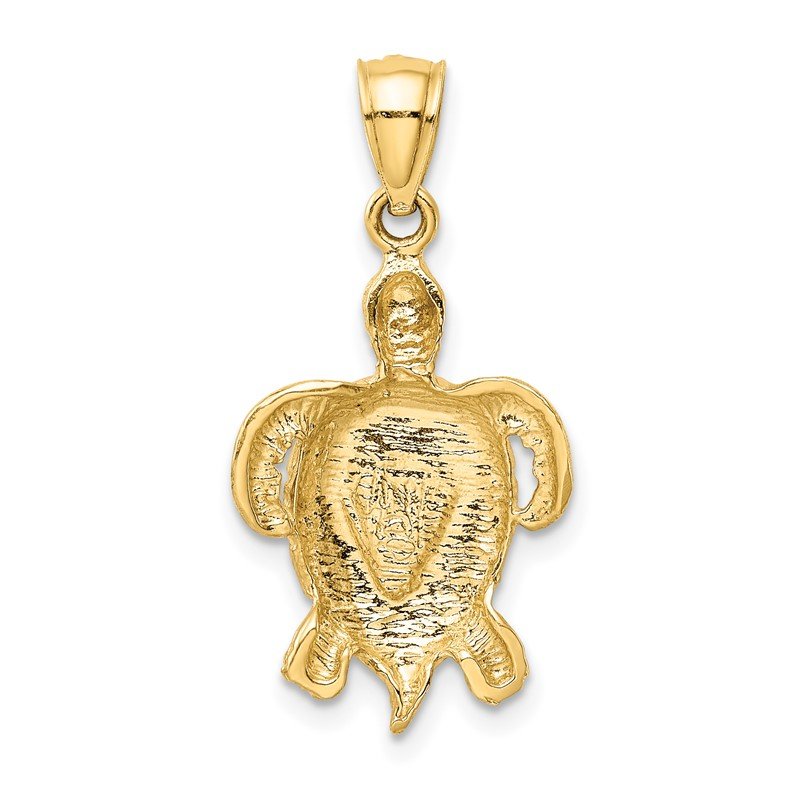 14k Yellow Gold Created Blue Opal Turtle Pendant 14k Yellow Gold Created Blue Opal Turtle Pendant