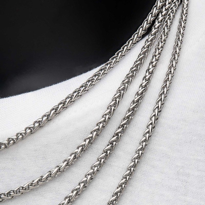 INOX Jewelry 3mm Oxidized Steel Boston Link Chain Necklace
