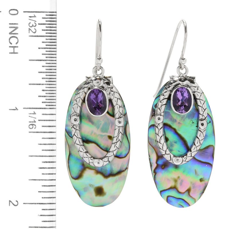 Sterling Silver Oval Abalone Earrings Sterling Silver Oval Abalone Earrings