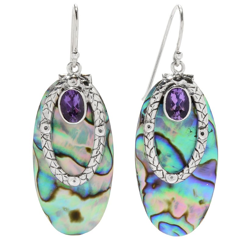 Sterling Silver Oval Abalone Earrings Sterling Silver Oval Abalone Earrings