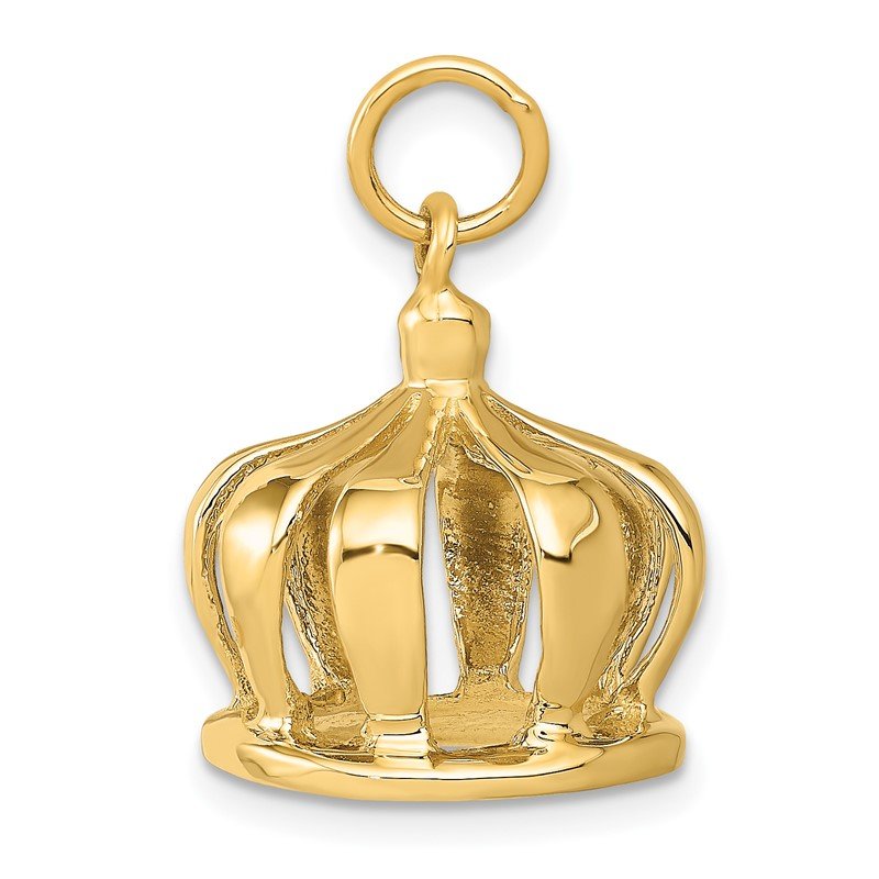 QG 14k 3-D Crown Charm A0318 - Jurgens Jewelers