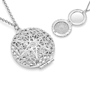 Vintage Hollow Flower Locket Pendant Y397-L-202