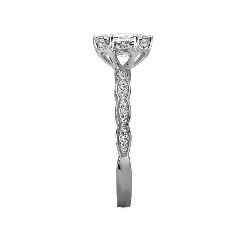 Romance Halo Semi-Mount Diamond Ring 119216-OV100K - The