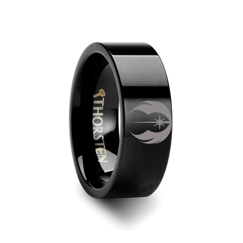 Thorsten Jedi Order Symbol Star Wars Polished Tungsten Engraved Ring Jewelry - 2mm - 12mm Thorsten Jedi Order Symbol Star Wars Polished Tungsten Engraved Ring Jewelry - 2mm - 12mm
