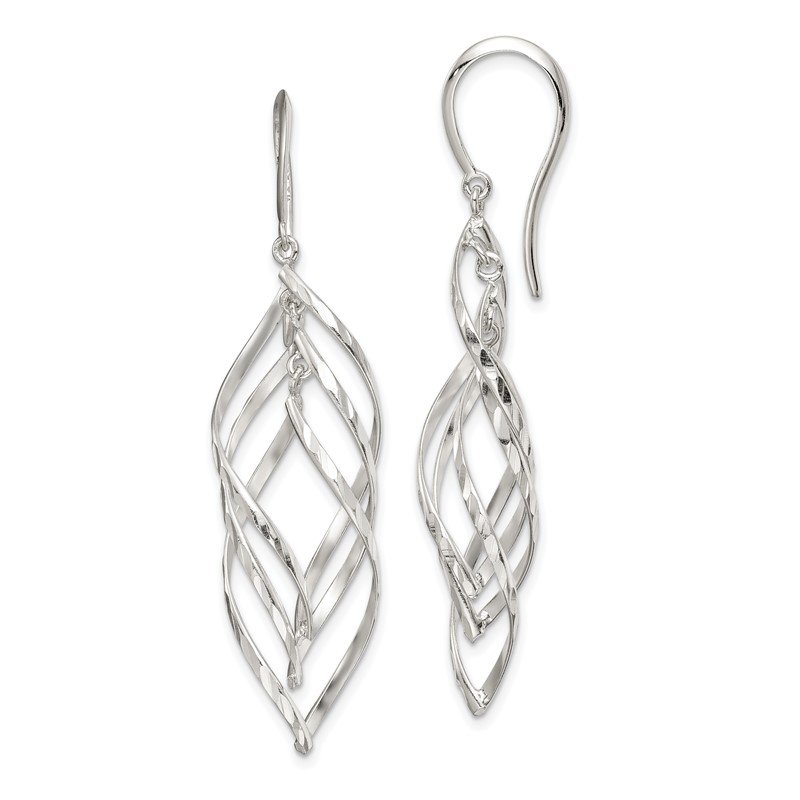 Sterling Silver Fancy Twist Dangle Earrings Sterling Silver Fancy Twist Dangle Earrings