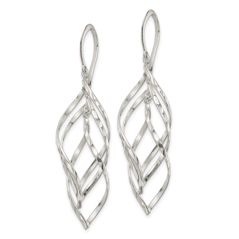 Sterling Silver Fancy Twist Dangle Earrings Sterling Silver Fancy Twist Dangle Earrings