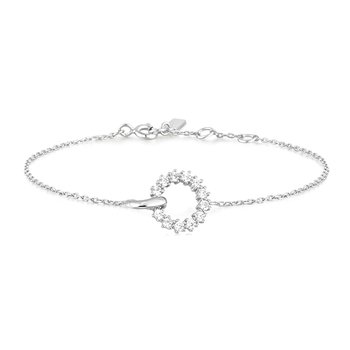 ANIA HAIE Silver Interlinked Circles Pavé Bracelet B056-01H