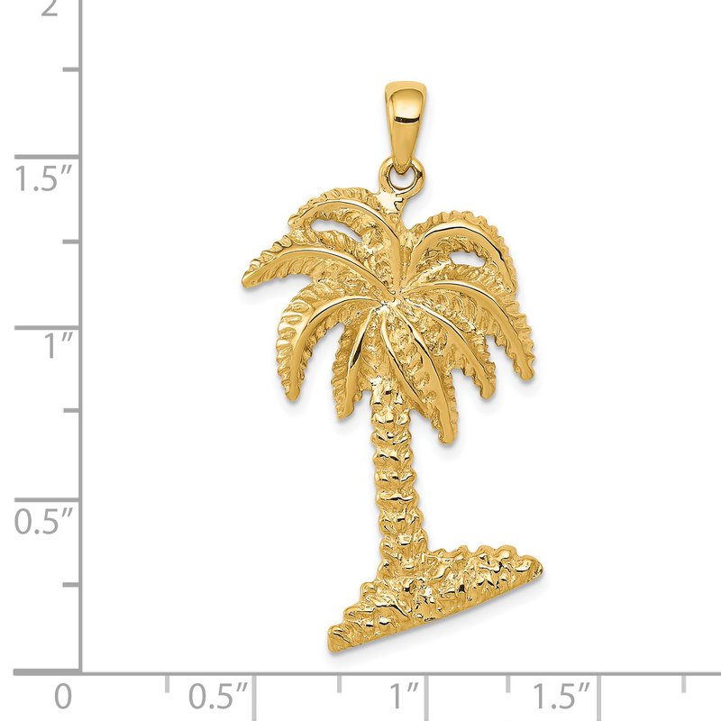 14k Yellow newest Gold Palm Tree Pendant Small Charm Gift