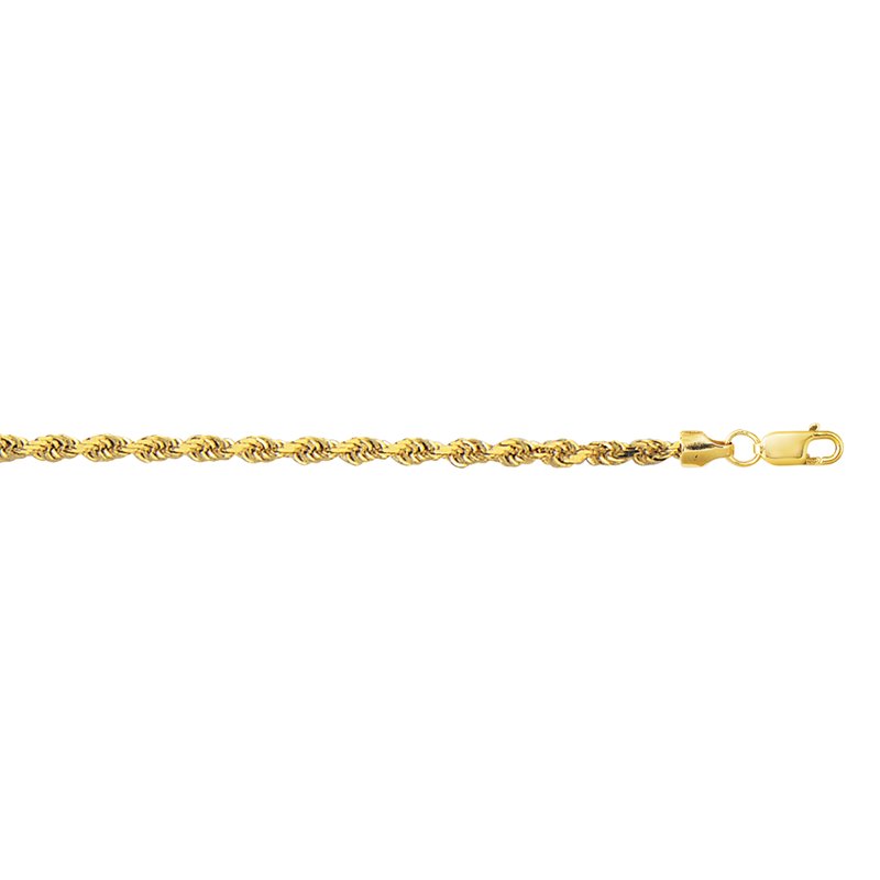 Royal Chain Royal Chain 10K Gold 3.2mm Diamond Cut Lite Rope Chain 123HSR-20 ...