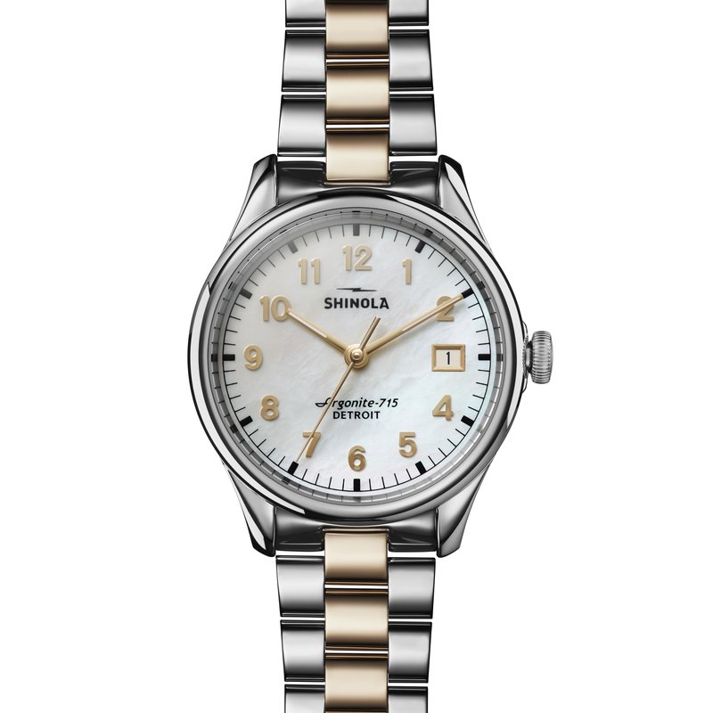 Shinola Vinton 3HD 38mm, MOP Silver and Champagne Bracelet
