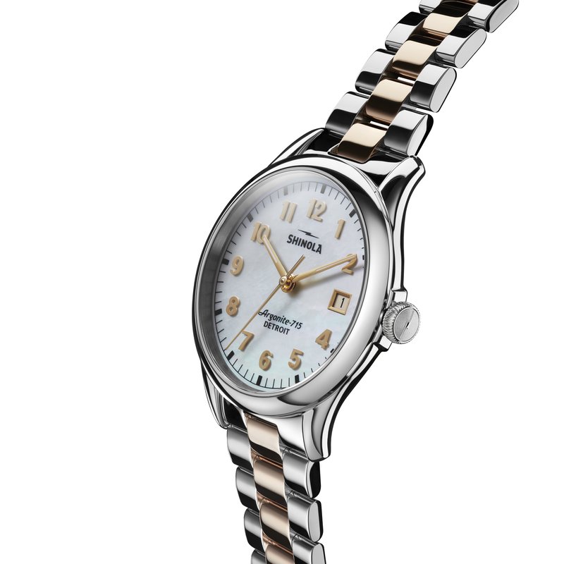 Shinola Vinton 3HD 38mm, MOP Silver and Champagne Bracelet