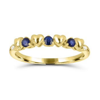 10K Yellow Gold Blue Sapphire and Diamond 0.010cts Ring R13393SB6Y0