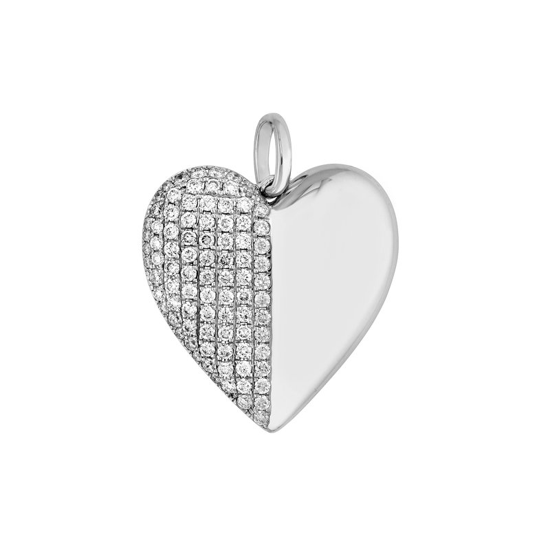 ミィタン★ Midas Chain 50/50 Diamond Heart Pendant (5/8tcw) in White Gold