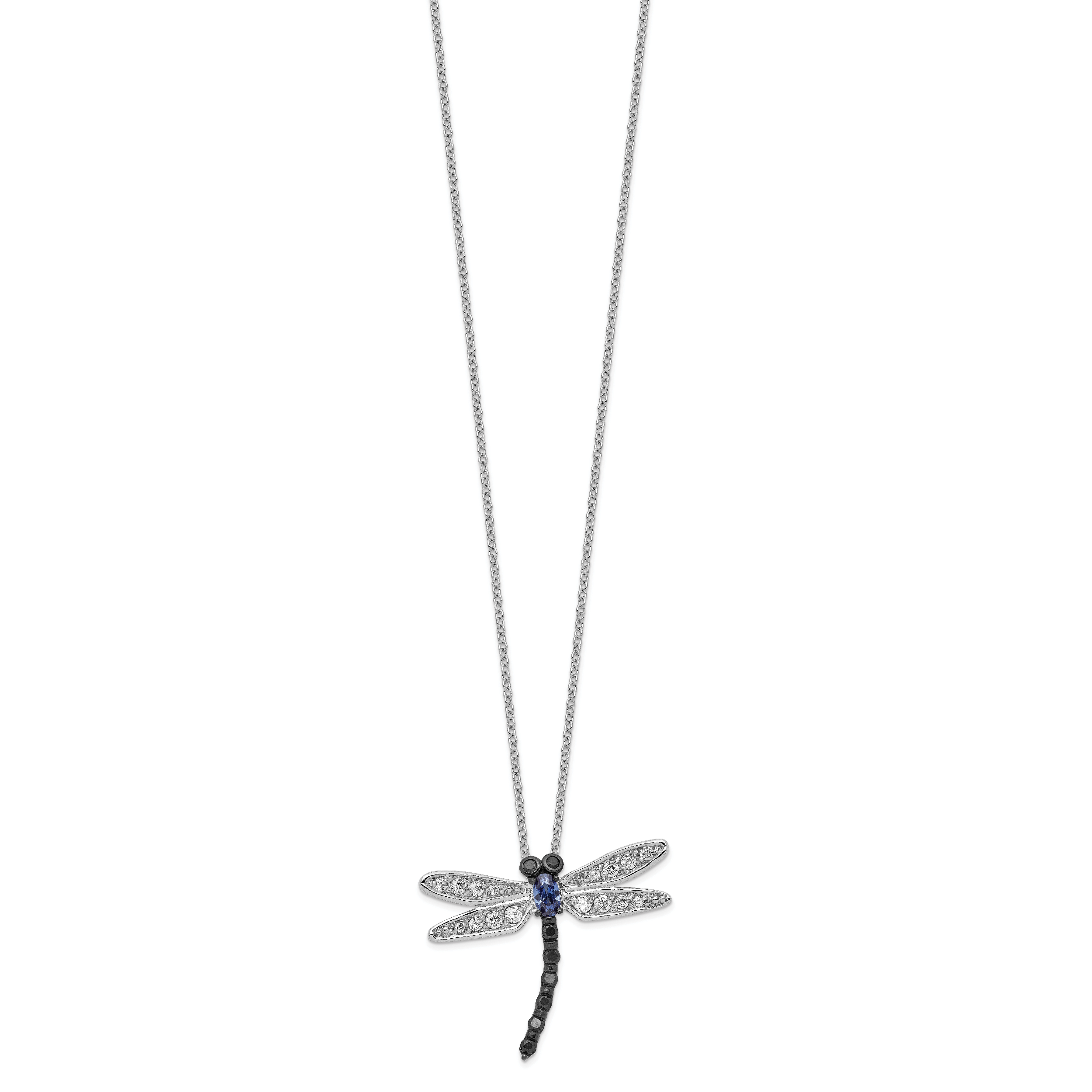 Cheryl M Sterling Silver Rhodium-plated with Black Rhodium Accent