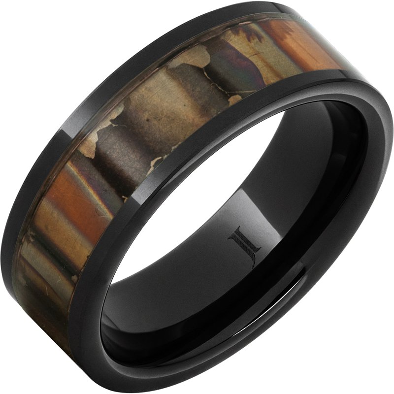 Jewelry Innovations Black Diamond Ceramic Royal Copper Inlay