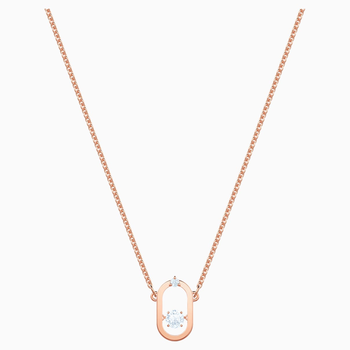 Swarovski Sparkling Dance Heart Necklace, White, Rose-gold Swarovski Sparkling Dance Heart Necklace, White, Rose-gold