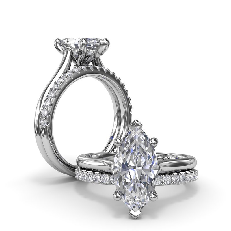 Sparkling Marquise Solitaire Diamond Engagement Ring S4151