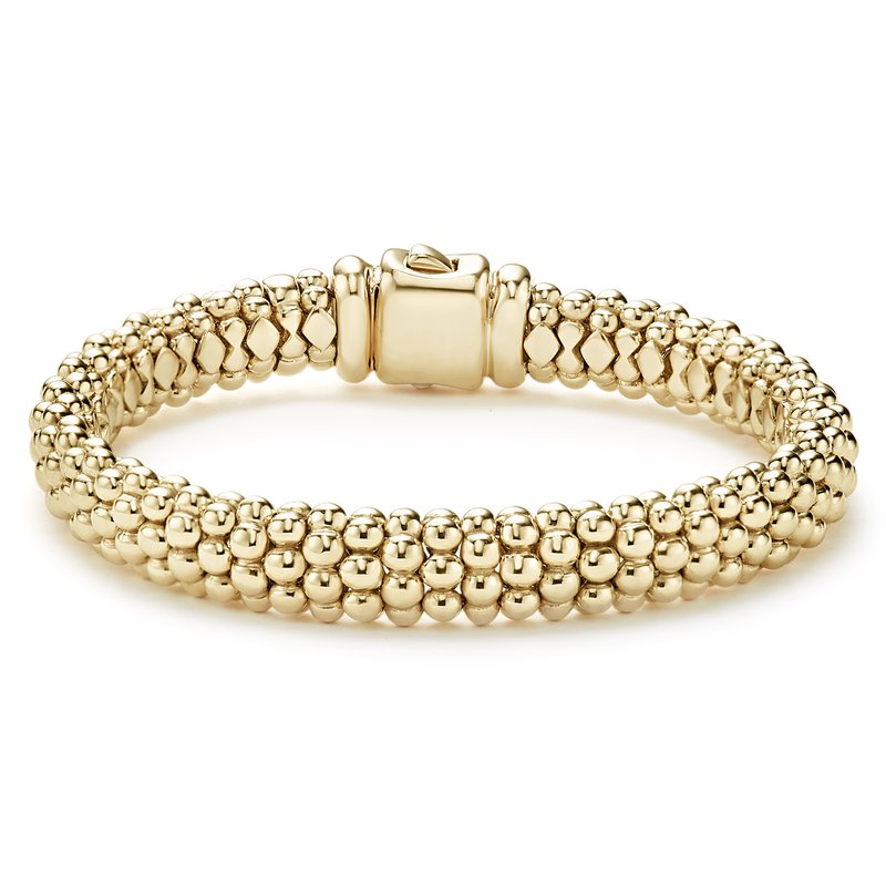 LAGOS $ 18K CAV GOLD SIGNATURE 9MM RP BRCLT SZ M 05-10214-7