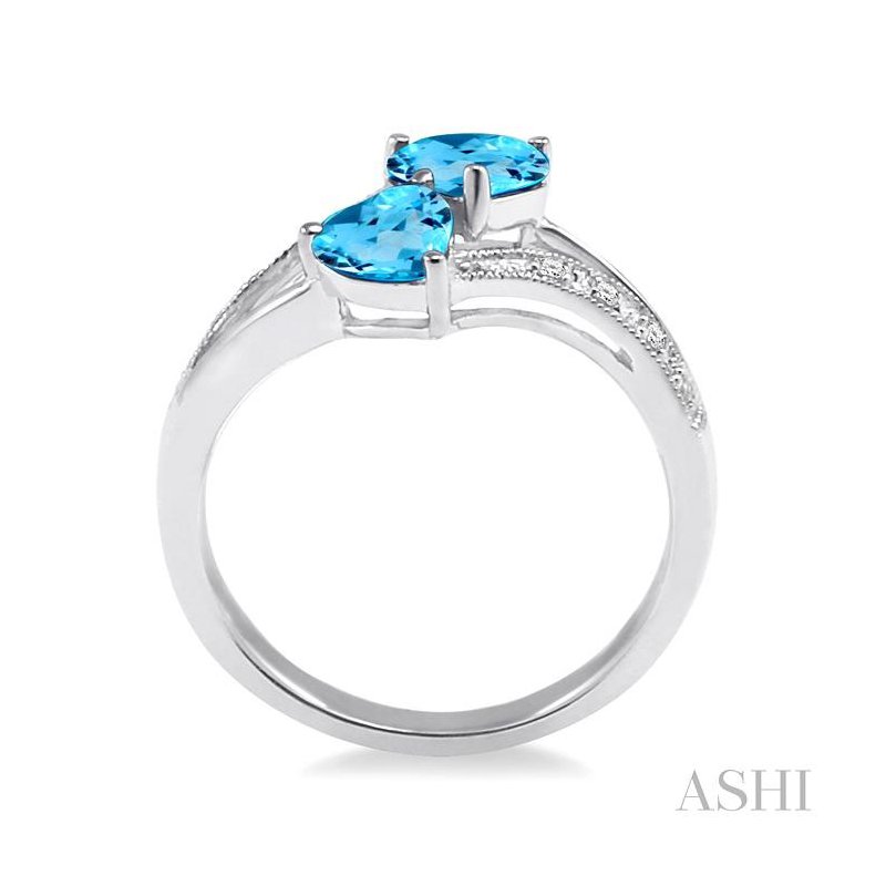 割引購入 ASHI Silver Ring Diamond & Gemstone Shape Heart Double パーツ