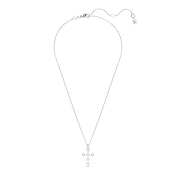 Swarovski Insigne pendant, Round cut, Cross, White, Rhodium
